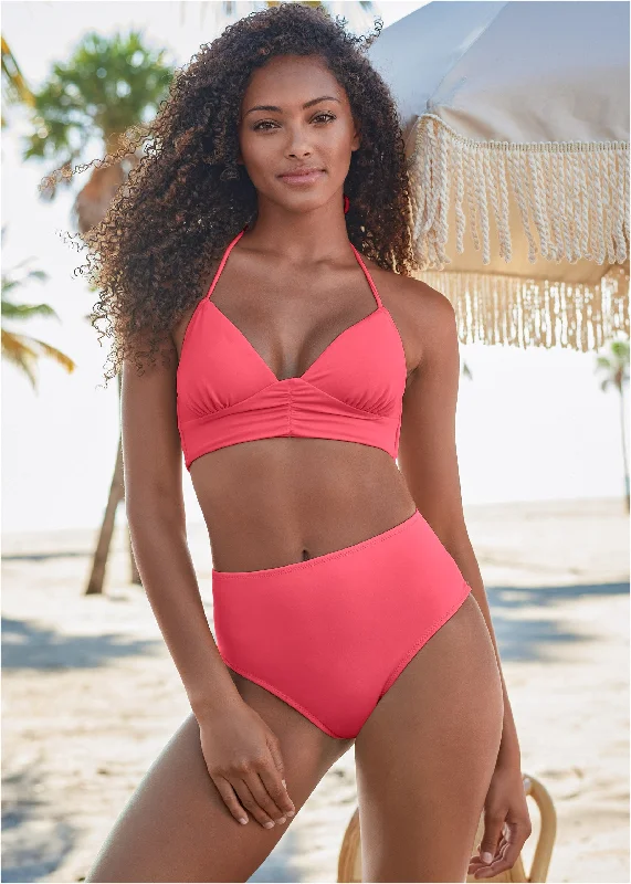 Gathered Triangle Top - Sunset Pink