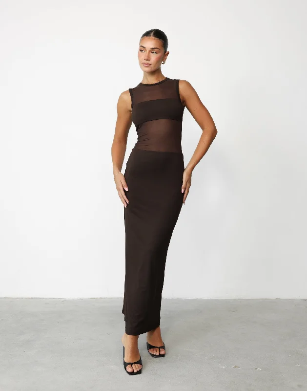 Cassius Maxi Dress (Chocolate) Trendy Women's Oversized