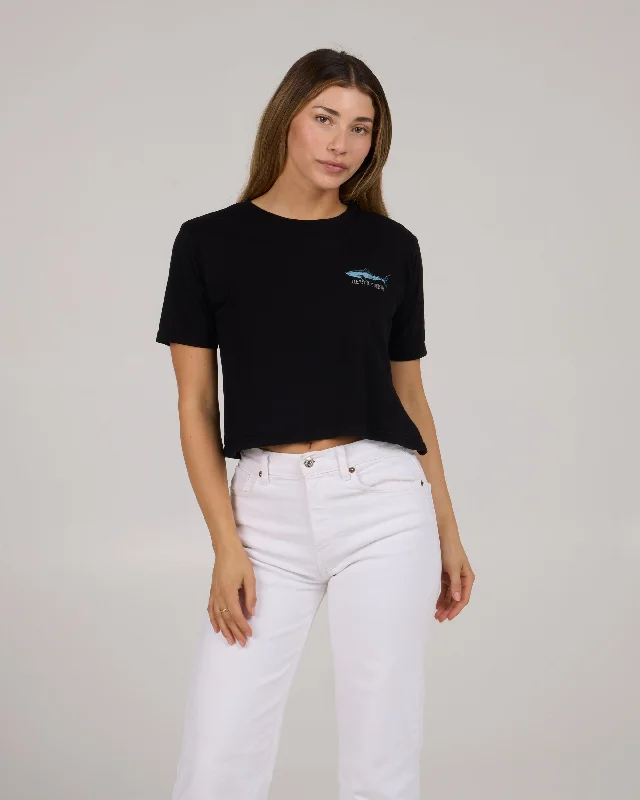 Brother Bruce Crop Tee - Black Bold Women's Statement