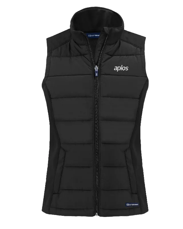 Cutter & Buck Evoke Hybrid Eco Softshell Recycled Ladies Full Zip Vest Monochromatic All - in - one