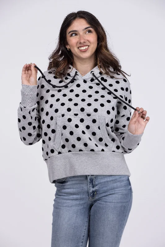 Mimi Women's Velvet Polka Dot Hoodie Confident Women's Power