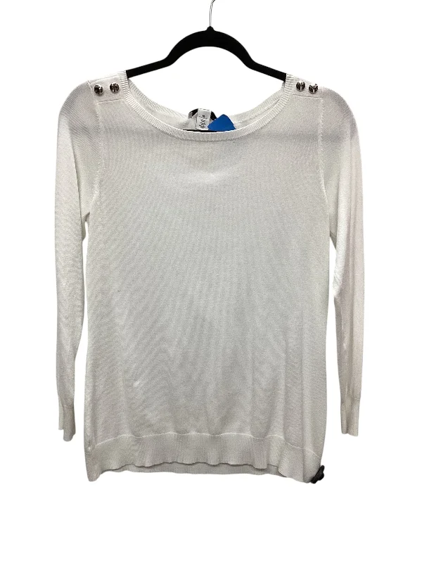 Top Long Sleeve By Clothes Mentor In White, Size: M Edgy Women's Punk