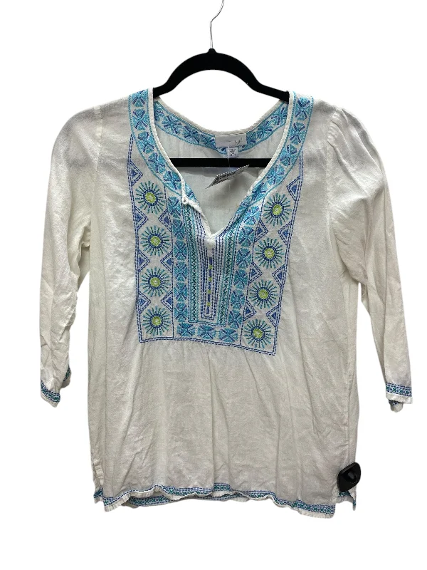Top Long Sleeve By J. Jill In White, Size: Xs Vacation