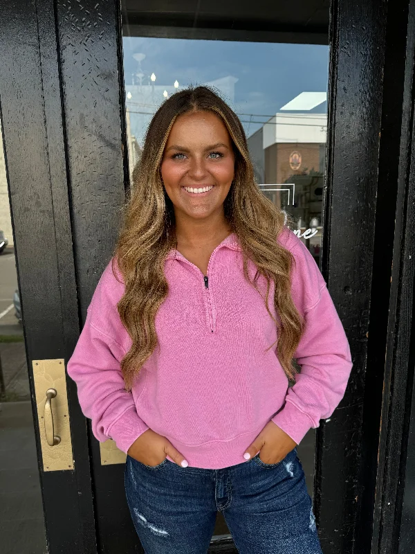Pink half zip pullover Dapper Women's 1920S