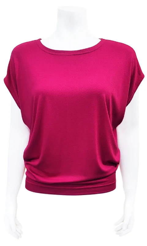 CHARLIE Willow Crepe Slouch Tee - CHERRY Vintage Women's 1970S 