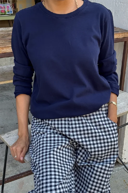 Le Bon Shoppe Everyday Long Sleeve Navy Top Dapper Women's Bow - adorned