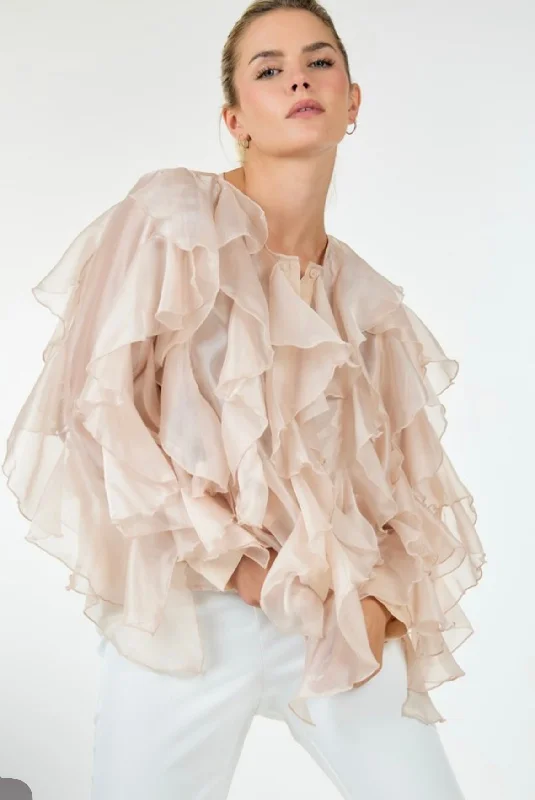 CASCADING RUFFLE BLOUSE purpose