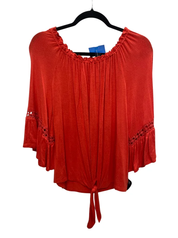 Top 3/4 Sleeve By New Directions In Red, Size: S Casual Women's Japanese 