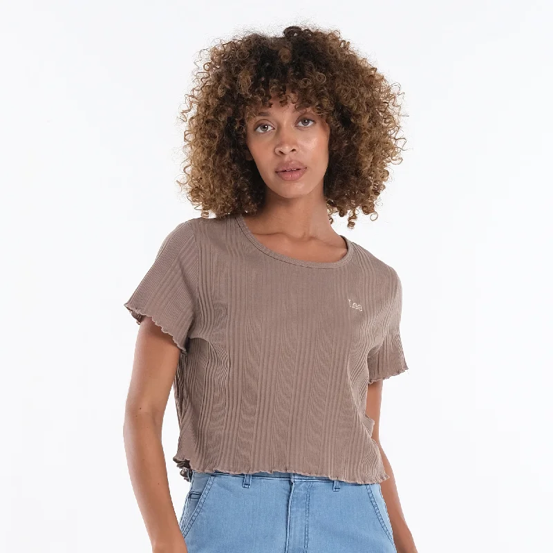 LEE LADIES LOOSE CROPPED DROP NEEDLE TEE Bold Women's Animal Print