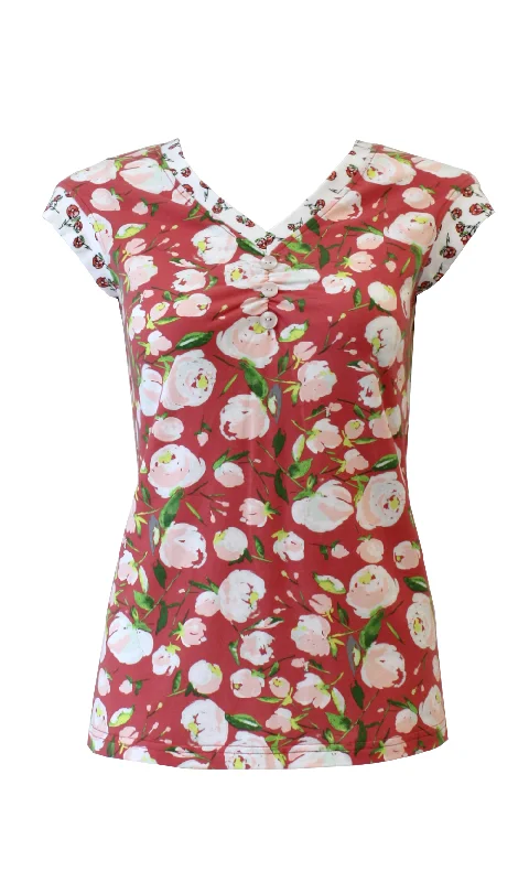 WHIMSY Rosie Coral Tee - FINAL SALE Monochromatic Office Style