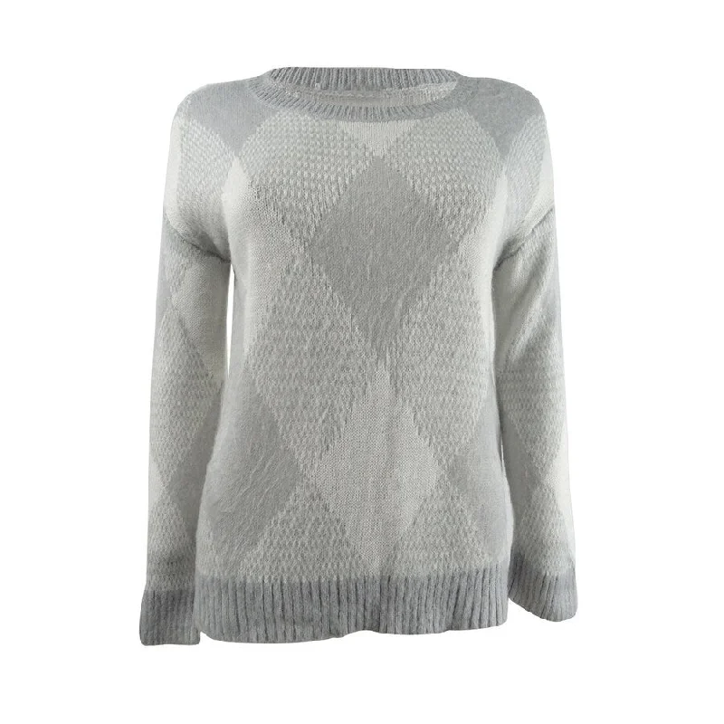 Vince Camuto Women's Textured Argyle Sweater garde