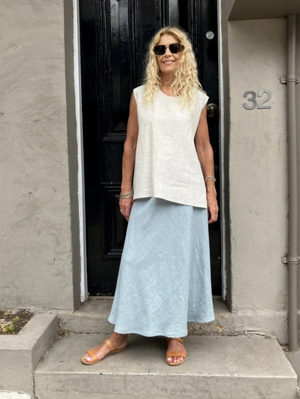 Jiva Sleeveless Maria Shirt - Natural - Linen Scandinavian