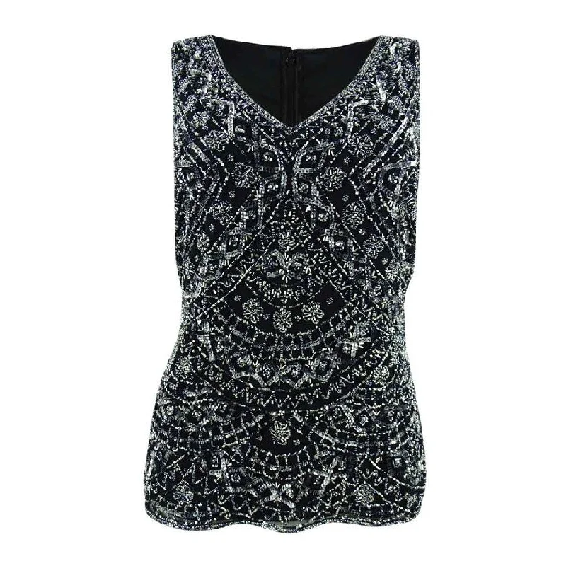 28th & Park Women's Beaded Embroidered Top Luxurious Women's High -  end