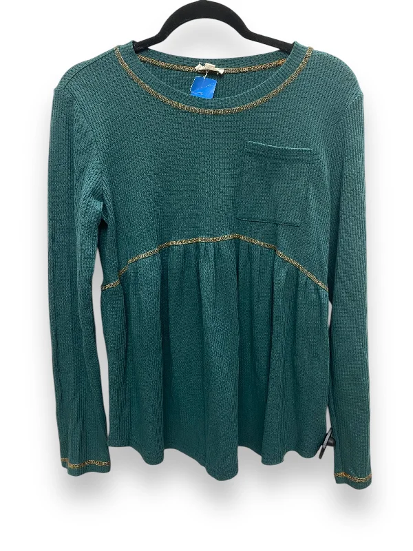 Top Long Sleeve By Clothes Mentor In Green, Size: M Sleek Women's Metallic