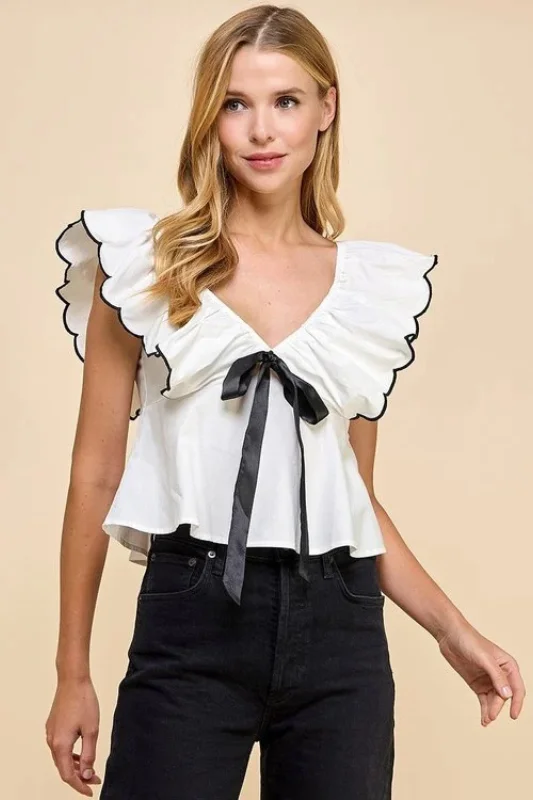 Bow Front Blouse Athletic Women's 