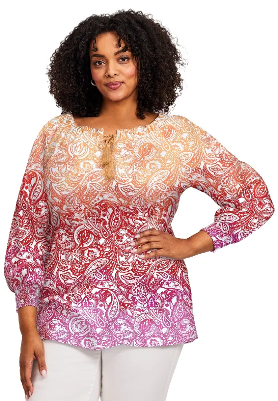 Ombre Print Top Business