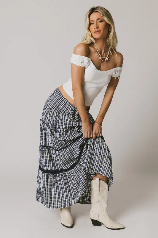 Ace Ribbed Top in White Luxurious Women's High -  end