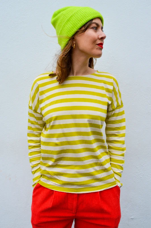 Dedicated Humledal Striped Yellow Citronelle Top Relaxed Women's Beachy