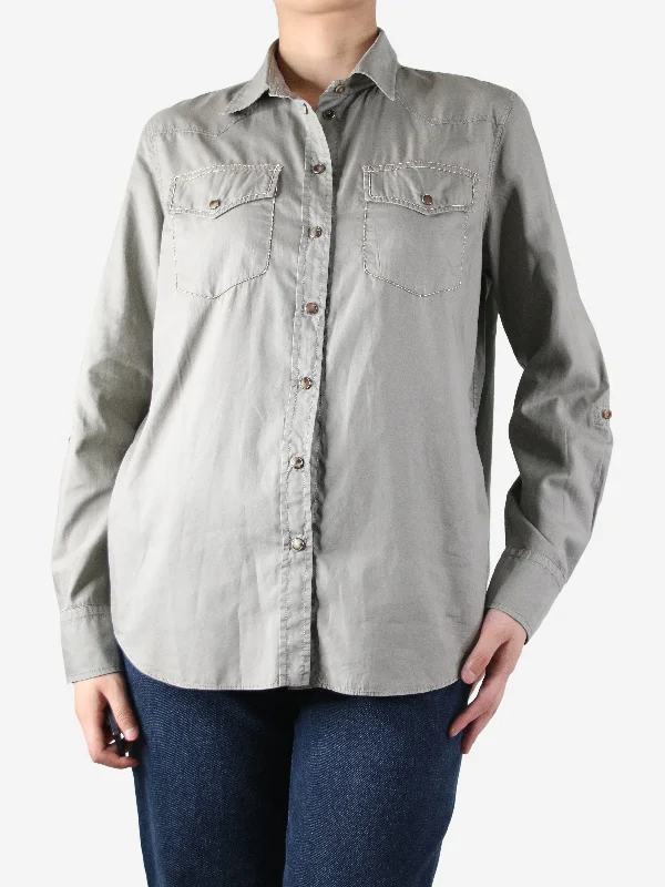 Green pocket shirt - size L Preppy Women's College
