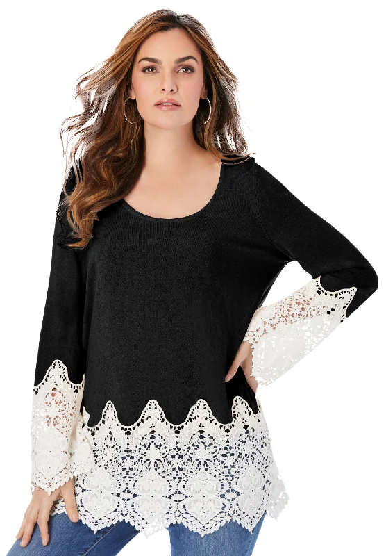 Fine Gauge Lace Pullover Sweater Australian Beach