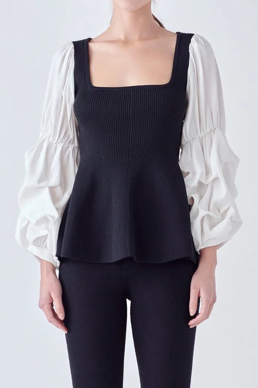 Blended Texture Ribbed Top Dapper Women's 1920S