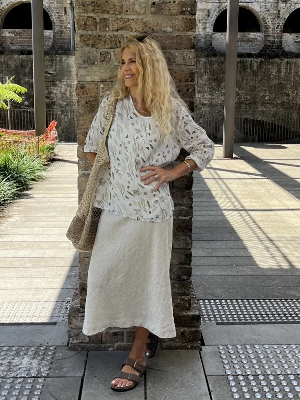 Jiva Maria Shirt - Australiana Print - Ramie Refined Women's Classic 