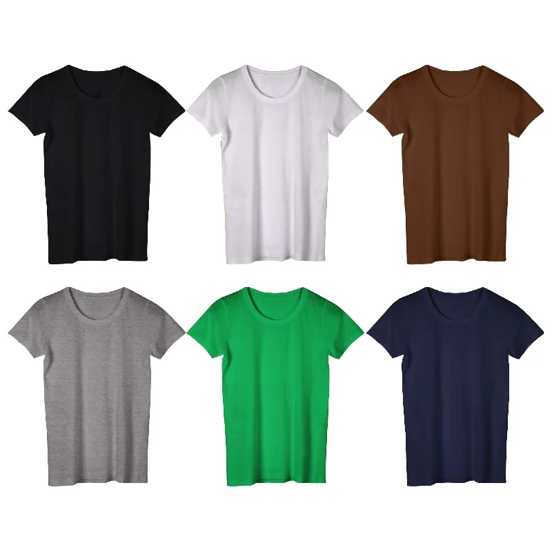 5Piece Womens UltraSoft Breathable Short Sleeve TShirts Cotton Blend Various Colors Youthful Women's Anime - inspired