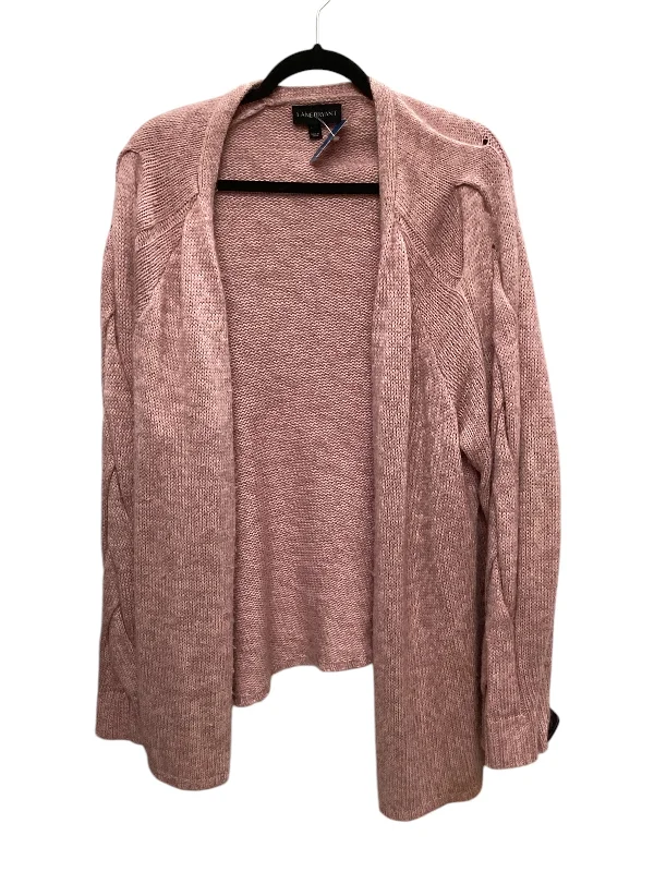 Sweater Cardigan By Lane Bryant In Pink, Size: 1x Relaxed Women's Beachy