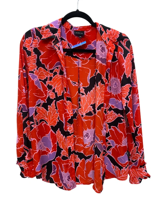 Top Long Sleeve By Who What Wear In Floral Print, Size: Xs Relaxed Women's 
