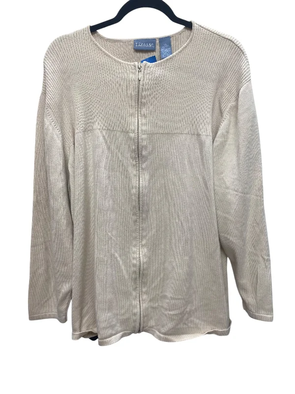 Top Long Sleeve By Liz And Me In Cream, Size: 2x Relaxed Women's Beachy