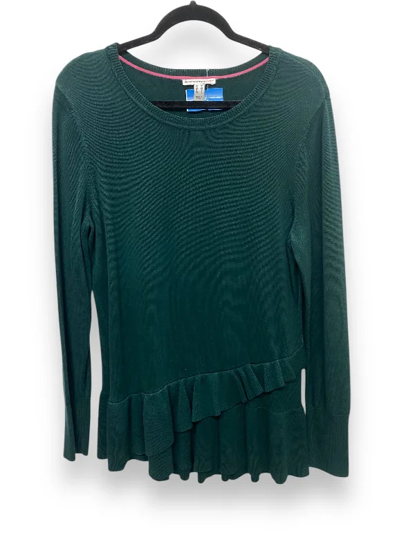 Top Long Sleeve By Isaac Mizrahi Live Qvc In Green, Size: M Relaxed Women's Beachy