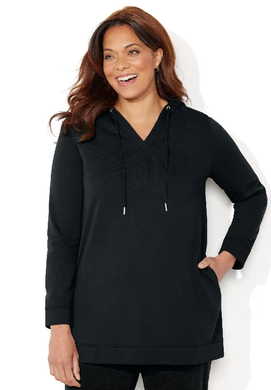 Cloud Knit French Terry Classic Hoodie Tunic Feminine Women's Soft 