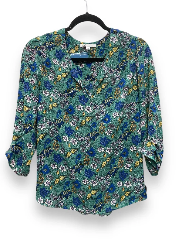 Top 3/4 Sleeve By Dr2 In Green, Size: M Sophisticated Women's Tailored