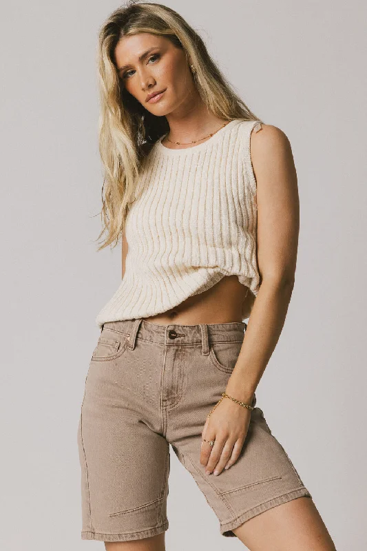 Riley Ribbed Top in Cream Cozy Women's Winter