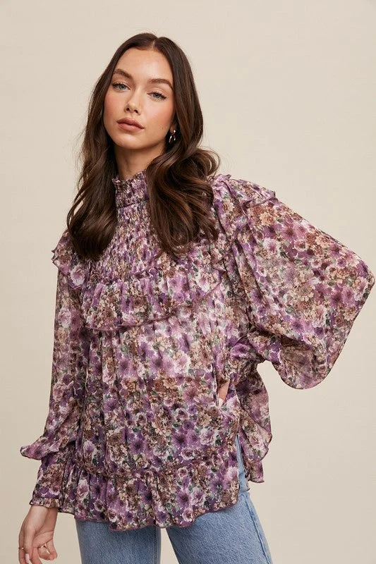 Floral Smocked Neck Blouse purpose