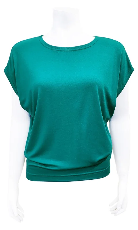 CHARLIE Willow Crepe Slouch Tee - OCEAN GREEN Edgy Women's Punk