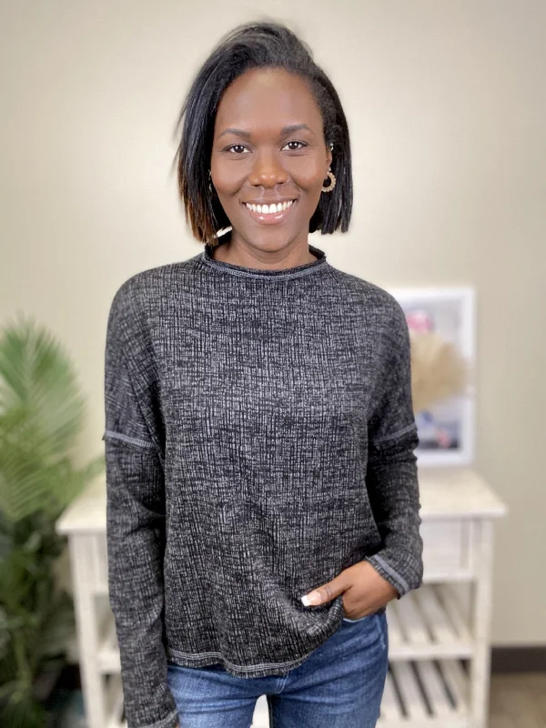 Glimpse Of Us Women's Textured Long Sleeve Top Country