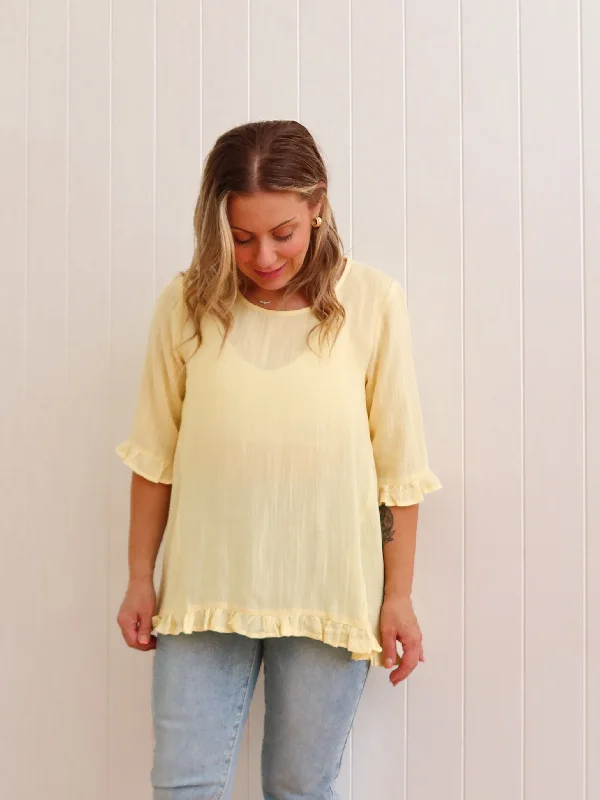 Rutherglen Blouse - Lemon Classic Women's Tweed