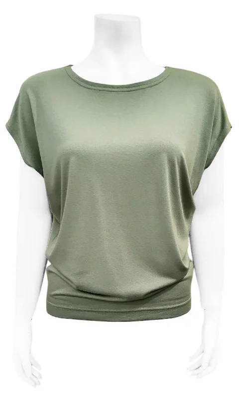 CHARLIE Willow Crepe Slouch Tee - SAGE Cool Women's Skate