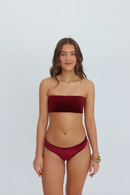Sara Wine Velvet Tops - Final Sale Adventure