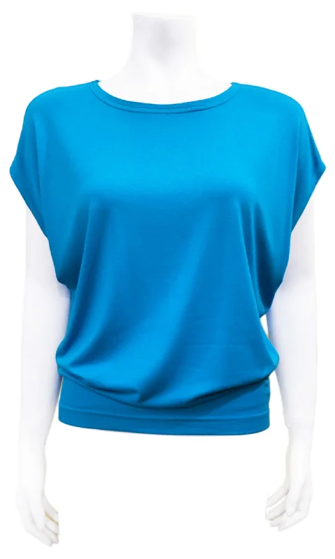 CHARLIE Willow Crepe Slouch Tee - PACIFIC BLUE Adventure