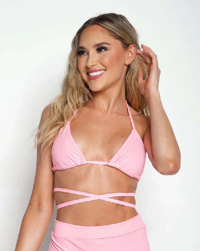 Party's Here Recycled Fabric Top - Baby Pink Relaxed Women's 