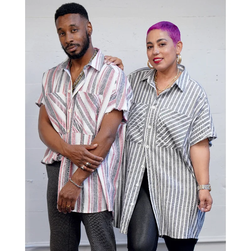 Simplicity 9554 Unisex Shirt in Two Lengths pattern Monochromatic Office Style