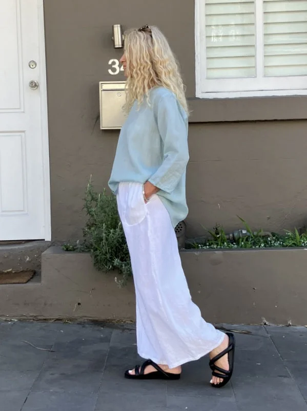 Jiva Maria Shirt - Aqua - Ramie Trendy Women's Oversized