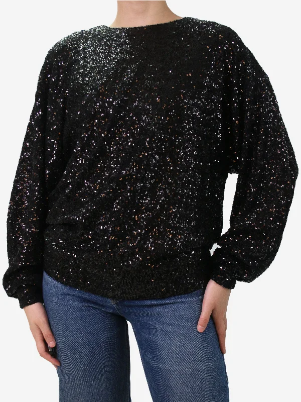 Isabel Marant Black sequin embellished top - size FR 36 Luxurious Women's High -  end
