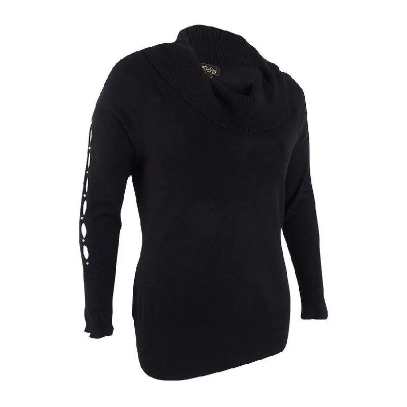 Thalia Sodi Womens's Embellished Cowl-Neck Sweater Bold Women's Statement