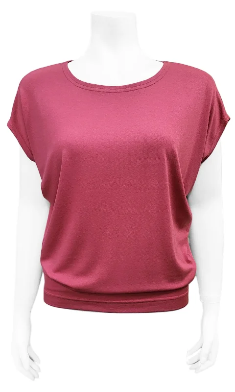 CHARLIE Willow Crepe Slouch Tee - DUSTY ROSE Monochromatic Office Style