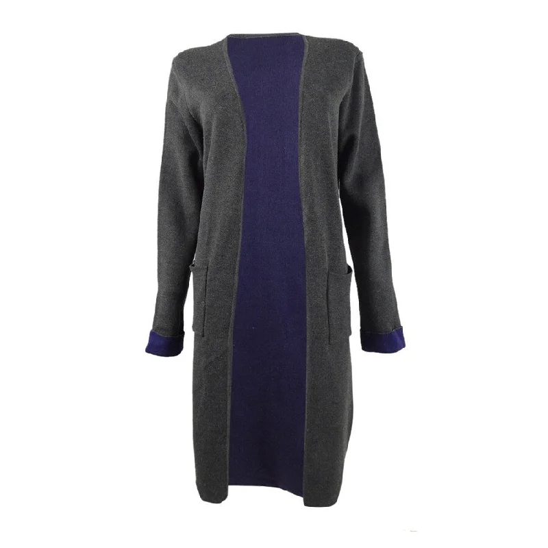 Calvin Klein Women's Patch-Pocket Longline Cardigan Dynamic Women's High - energy