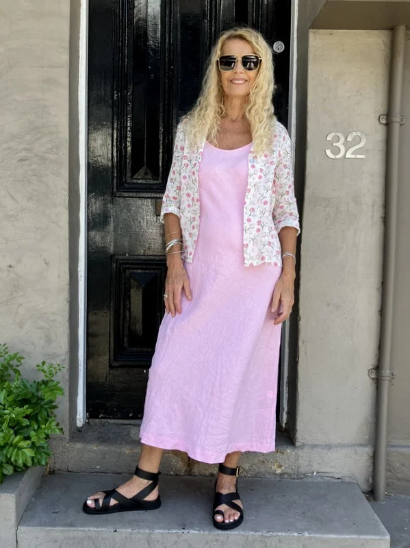 Jiva Fitted Shirt -Pretty Roses Print - Ramie Relaxed Women's 