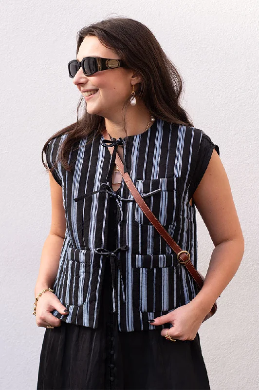 Nué Notes Liverpool Dark Blue Stripe Vest Traditional Women's 